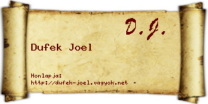 Dufek Joel névjegykártya